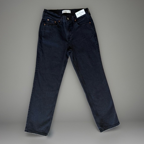 Abercrombie & Fitch Denim - NWT Abercrombie & Fitch 90s Straight Mid Rise Jeans Women's 25 Extra Short Black